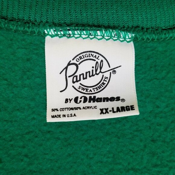 Pannill Sweatshirt  Size XXLarge Vintage 80s Ragland Style Green Faux Ruffles - Picture 4 of 5